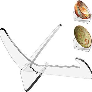 Acrylic Bowl Display Stand, 3.5 Inch.  1PC Clear Acrylic Bowl Plate Art Display